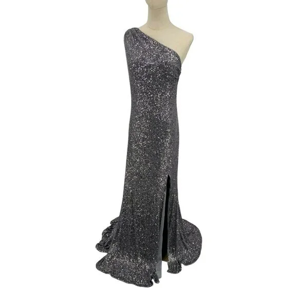 Pronovias The Party Edit Glamour Dress Silver Long Gown Prom‎ 8 Formal Designer